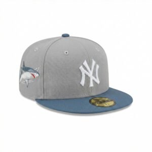 GORRA NY GRIS CON AZUL TIBURON