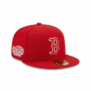 GORRA BOSTON ROJO BORDE BLANCO WORLD SERIES 2004