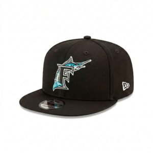 GORRA FLORIDA MARLINS NEGRO LOGO GOMA