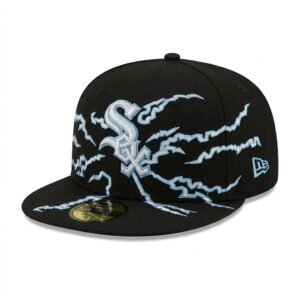 GORRA SOX NEGRO CON AZUL RAYOS