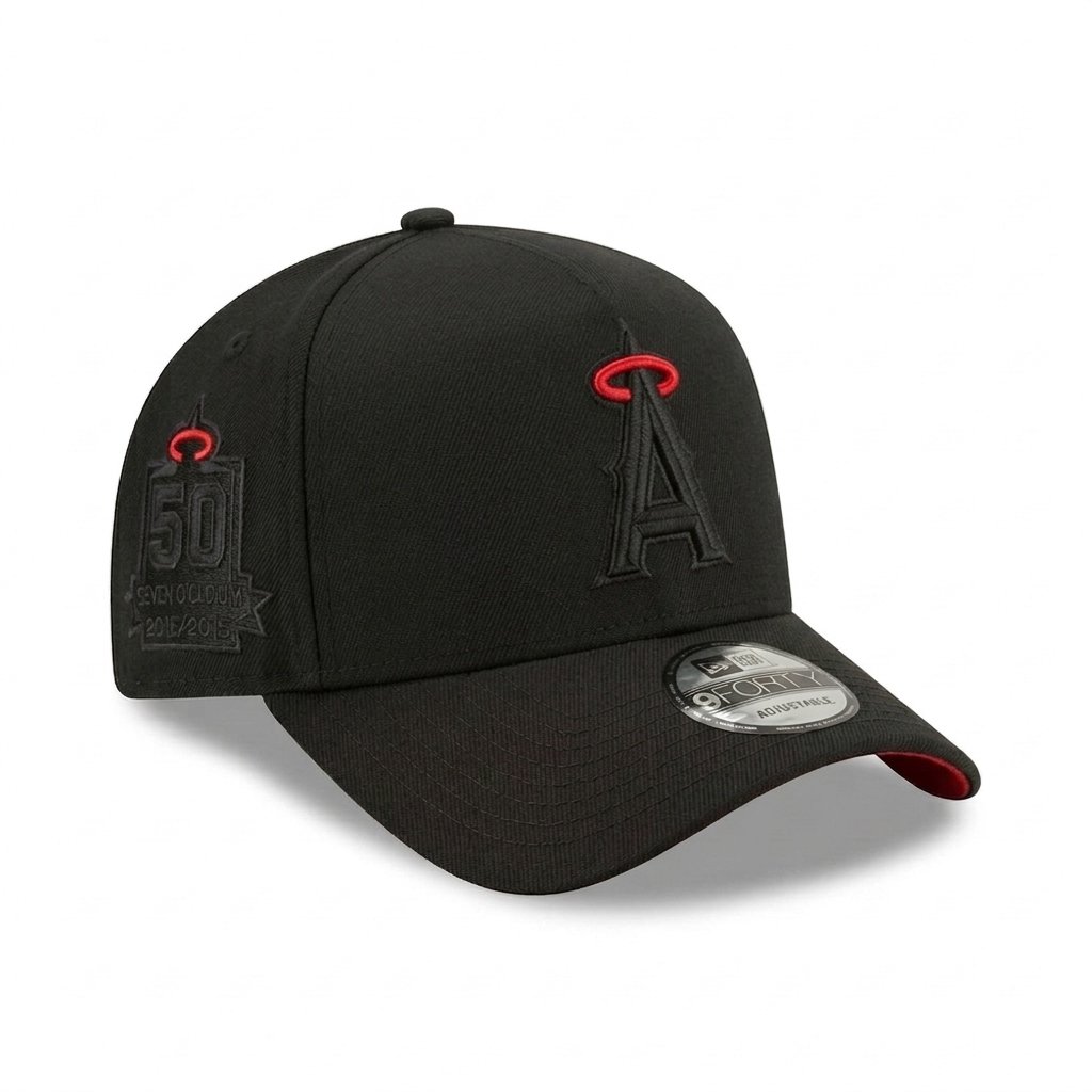 GORRA ANGELS BLACK IN BLACK CON ROJO 50TH ANNIVERSARY