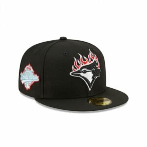 GORRA BLUE JAYS BLACK IN BLACK CON FUEGO WORLD SERIES 1992