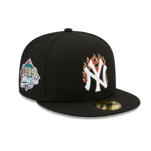 GORRA NY NEGRO FUEGO WORLD SERIES 1999