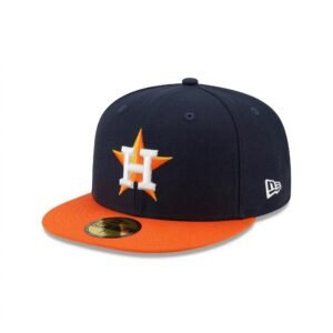 GORRA HOUSTON AZUL MARINO CON NARANJA CLÁSICA