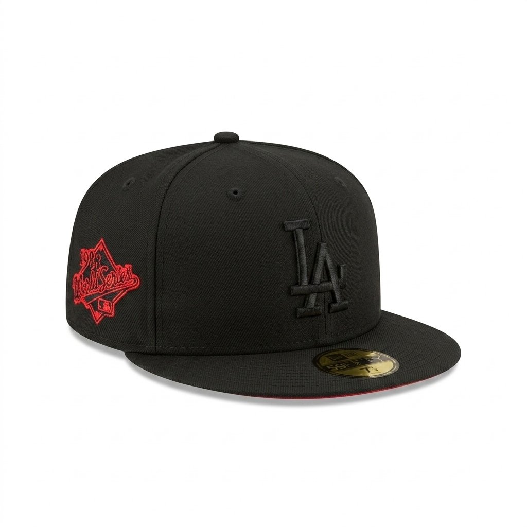 GORRA LA BLACK IN BLACK CON ROJO WORLD SERIES 1988