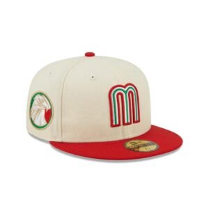 GORRA MÉXICO BEIGE CON ROJO AGUILA