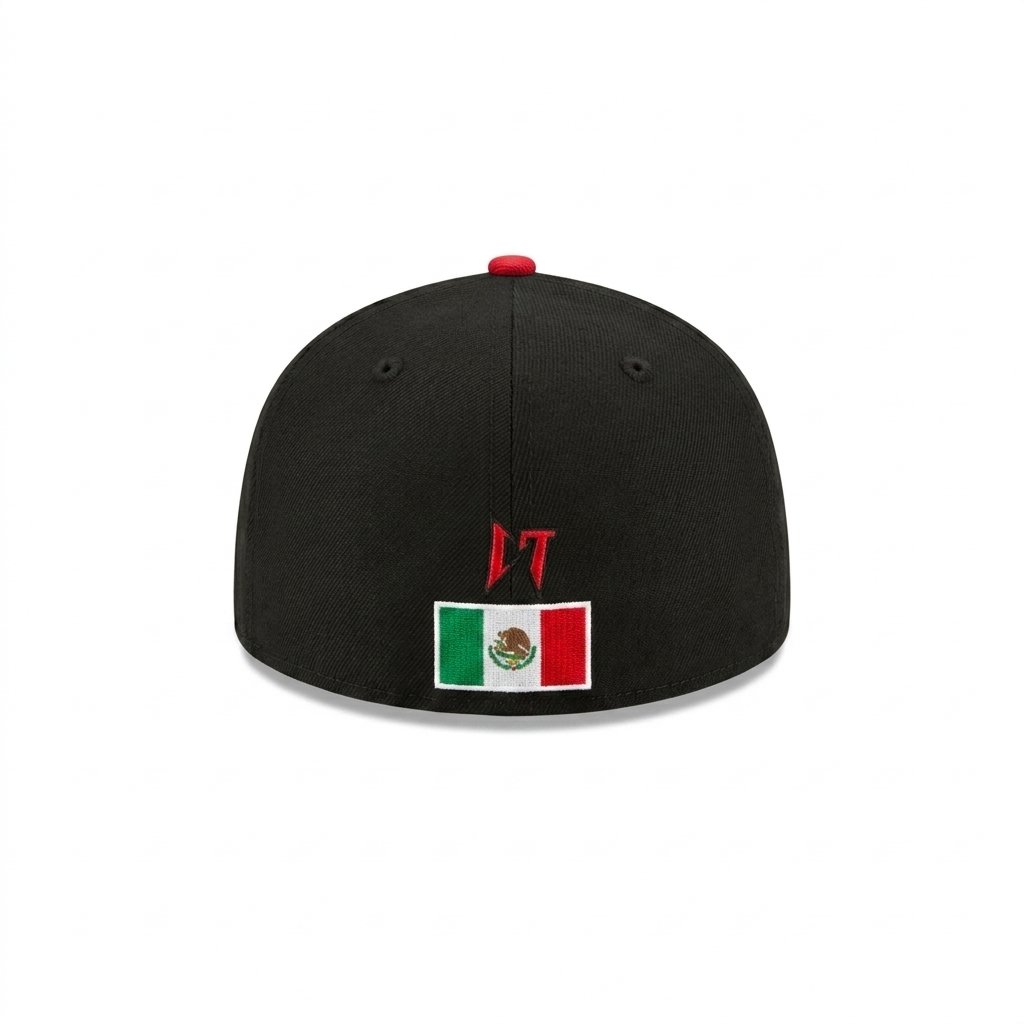 GORRA CORRIDOS TUMBADOS NEGRO CON ROJO - Image 3