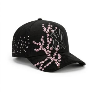 GORRA SAKURA NEGRO CON ROSA
