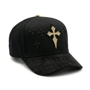 GORRA CRUZ DORADA NEGRO