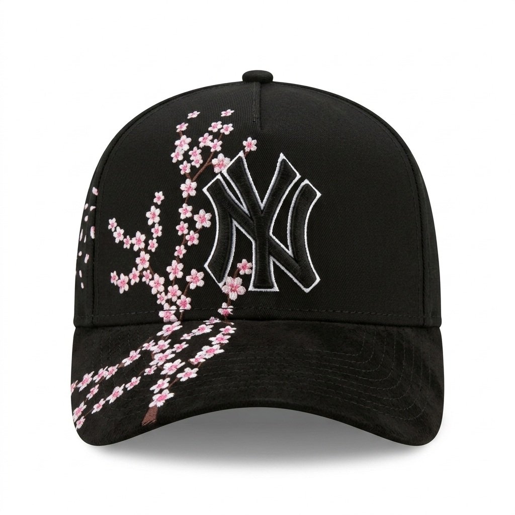 GORRA SAKURA NEGRO CON ROSA - Image 5