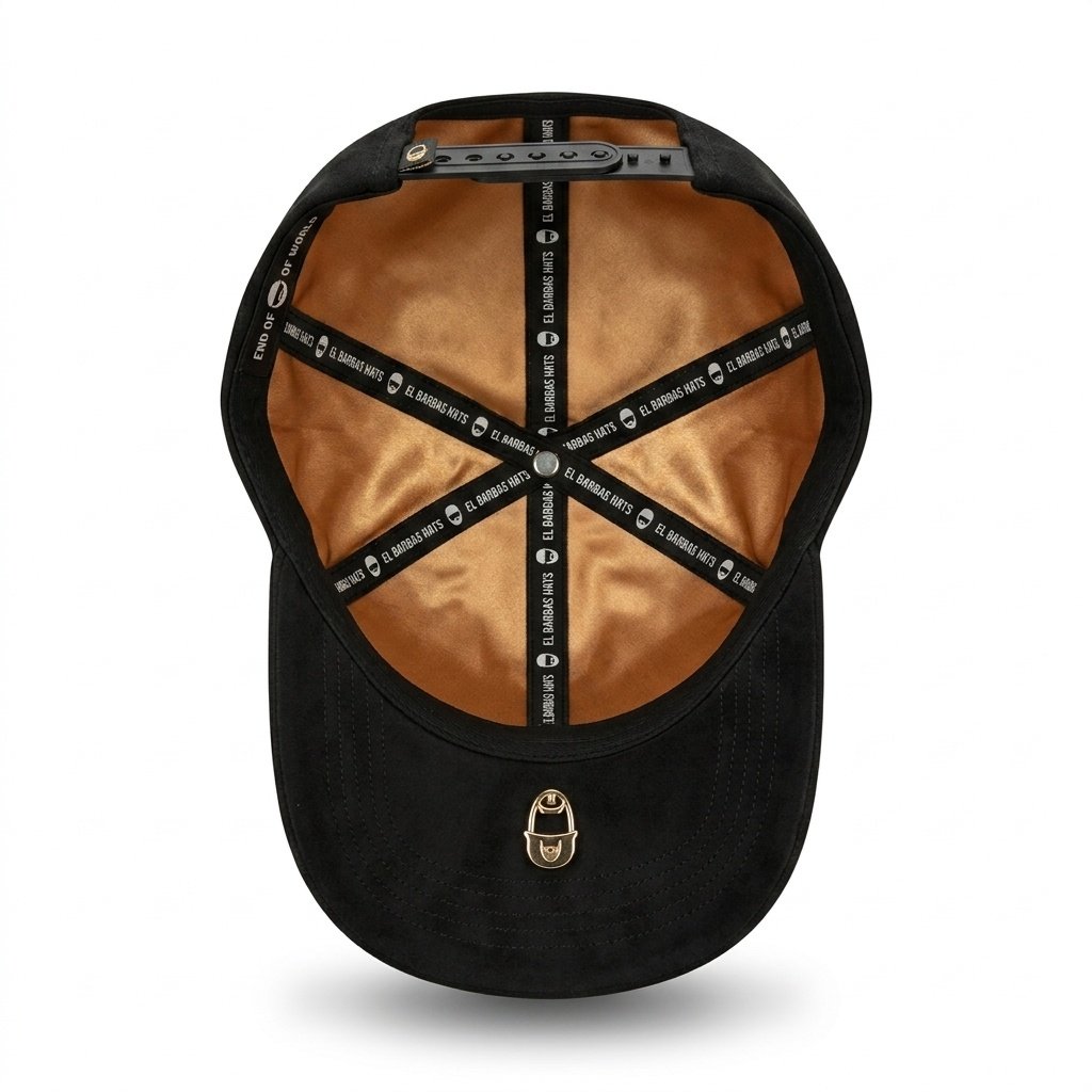 GORRA SKULL NEGRO CON DORADO PLACA DIAMANTES - Image 5