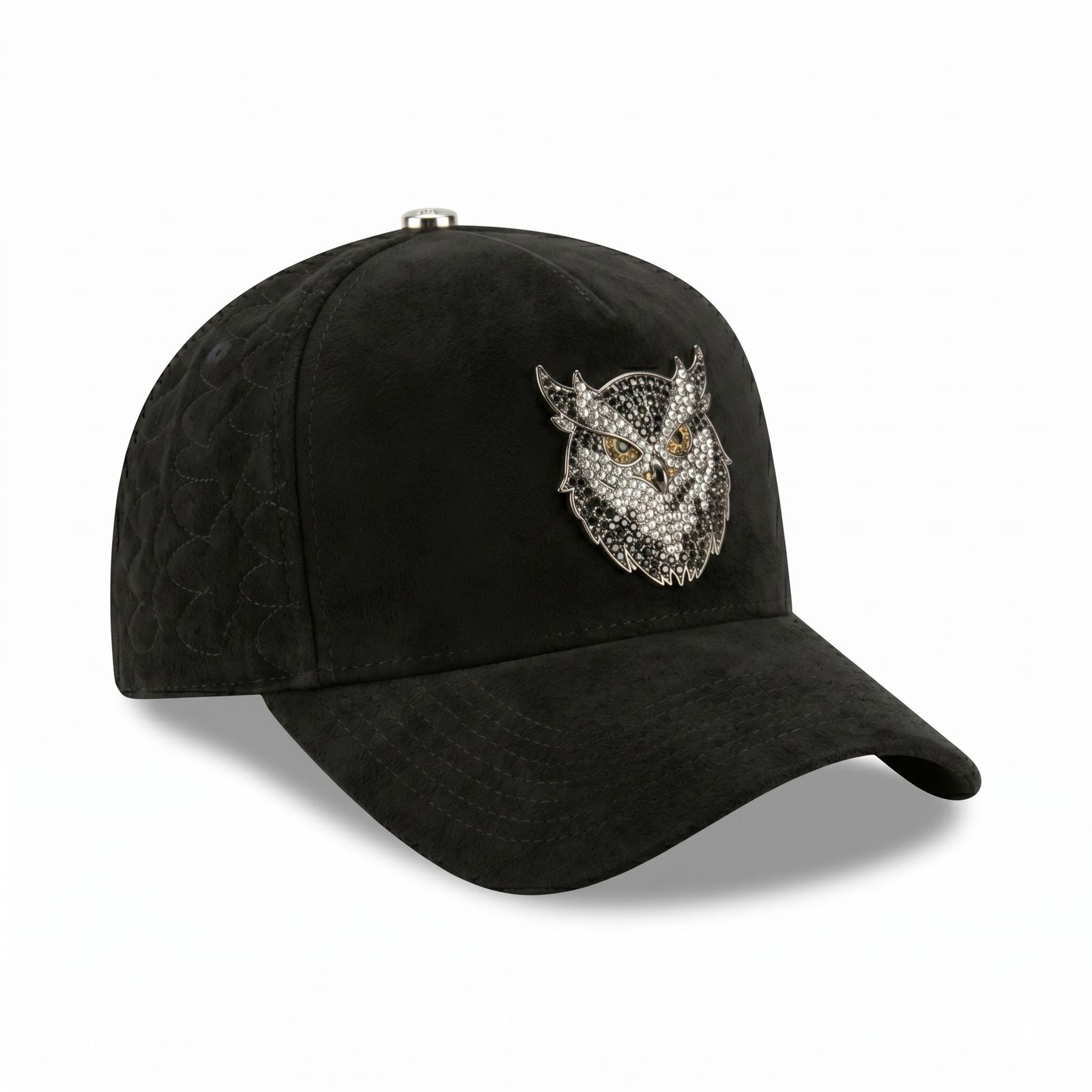 GORRA EL BÚHO NEGRO CON PLACA DIAMANTES