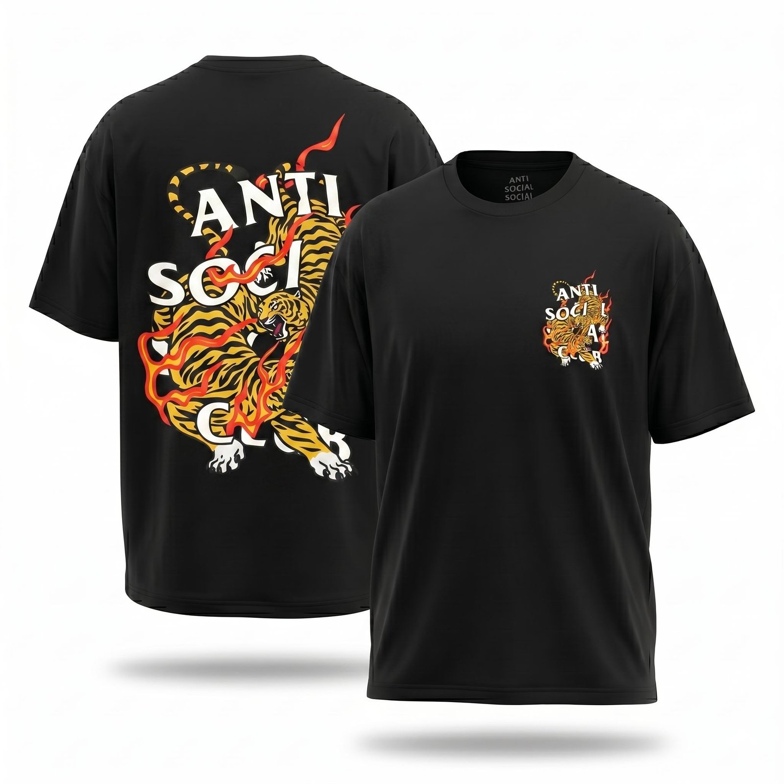 PLAYERA ASSC NEGRA TIGRES EN FUEGO