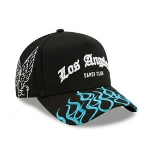 GORRA LA DANDY CLUB FLAMAS NEGRO CON AZUL