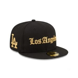 GORRA LOS ANGELES NEGRO CON DORADO