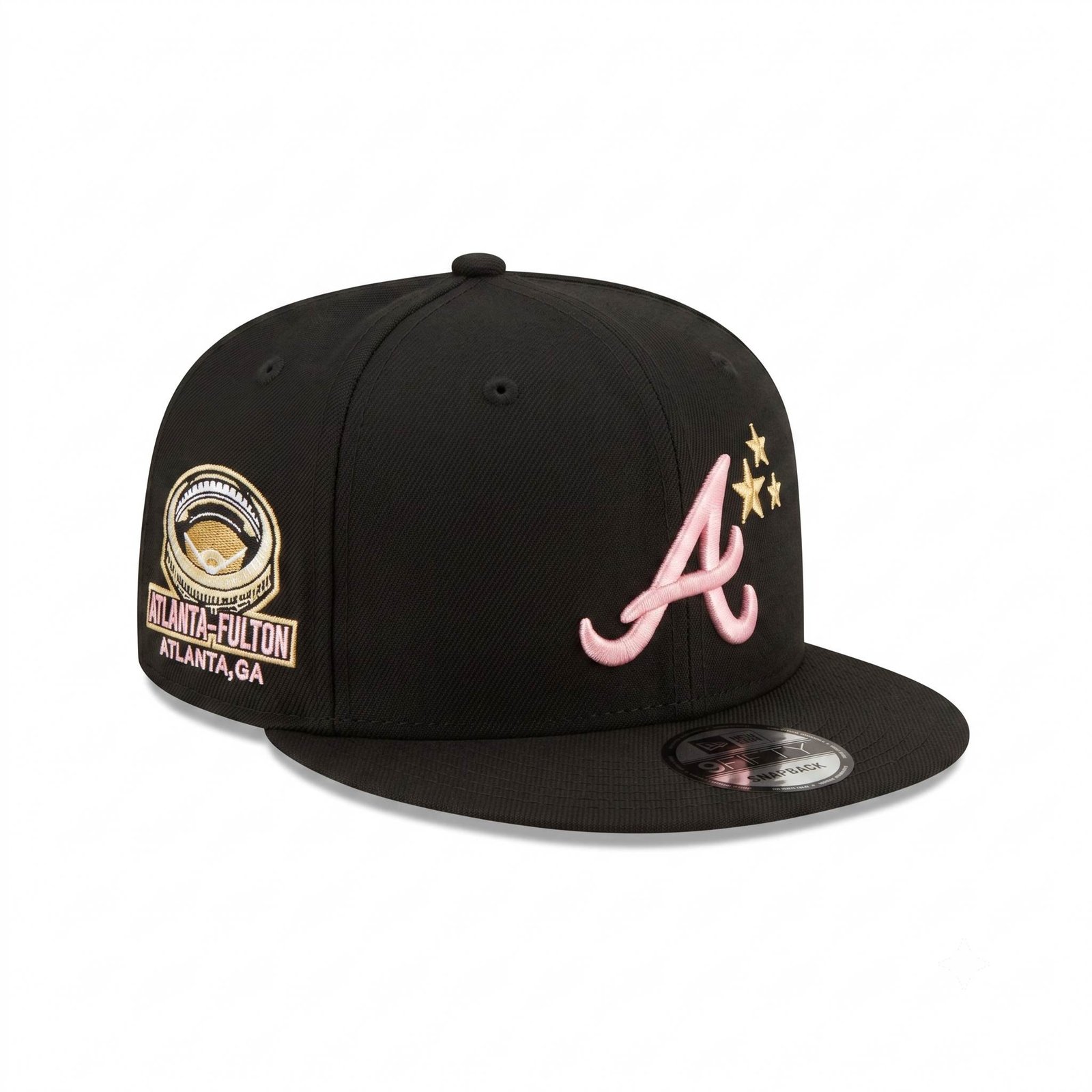 GORRA ATLANTA NEGRO CON ROSA FULTON STADIUM