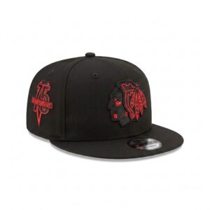 GORRA CHICAGO BLACKHAWKS NEGRO CON ROJO 75TH ANNIVERSARY